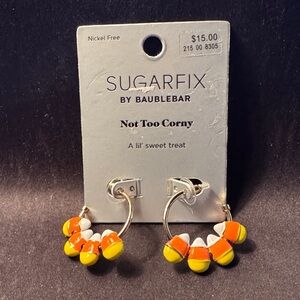 Sugarfix by BaubleBar Festive Candy Corn Hoop Earrings
